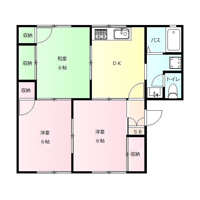 コンフォール C(3DK/1階)の間取り写真