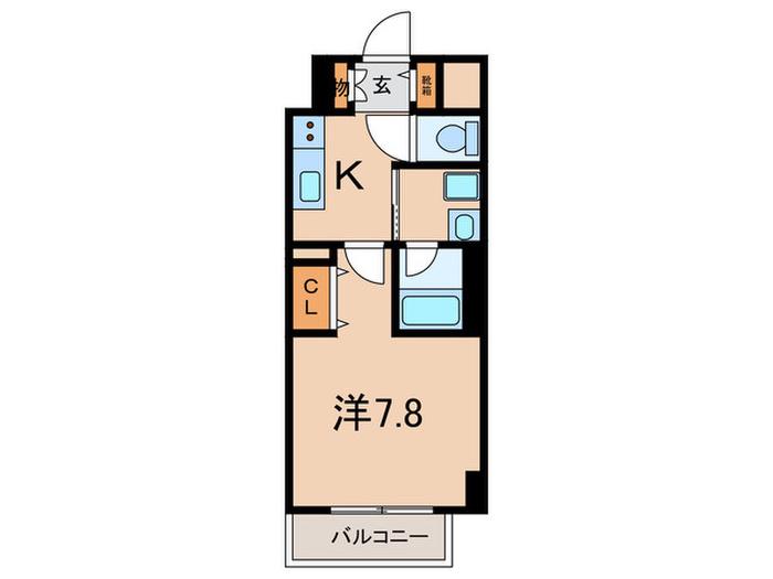 MELIV大曽根(1K/2階)の間取り写真