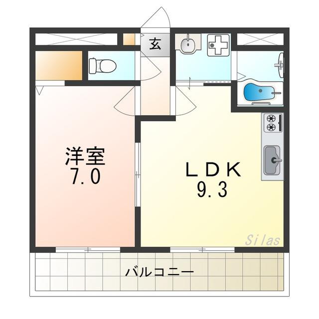 アンプルールフェール ルミエール富木(1LDK/3階)の間取り写真