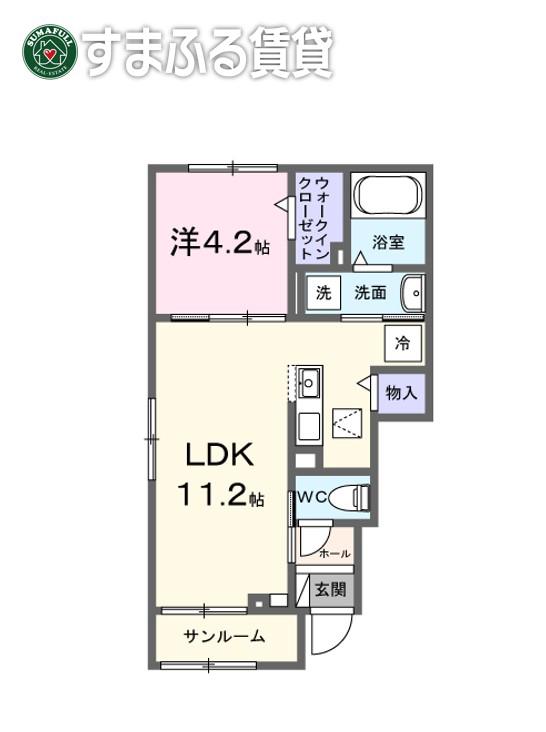 ノイエクレスト(1LDK/1階)の間取り写真