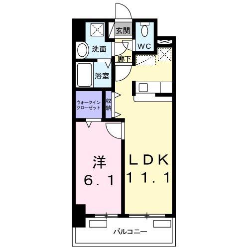 エヴァーグリーンR(1LDK/2階)の間取り写真