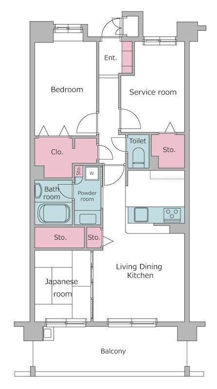 レジディア東松戸(2SLDK/3階)の間取り写真