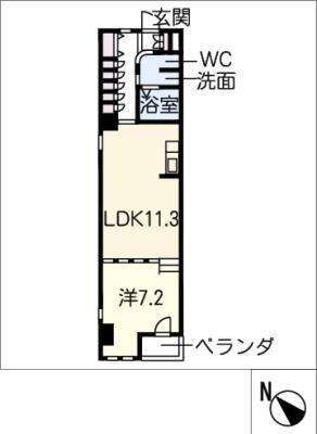 RITZ COURT(1LDK/3階)の間取り写真
