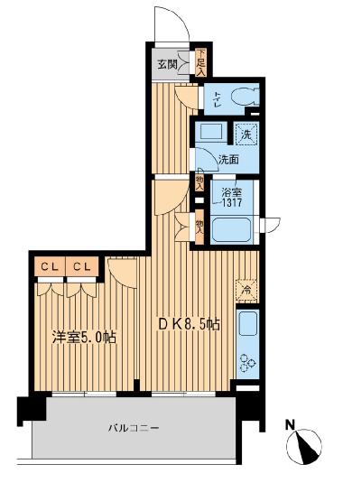 BLESS上池袋(1DK/4階)の間取り写真