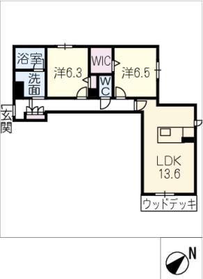 ラ メゾン クレール(2LDK/1階)の間取り写真