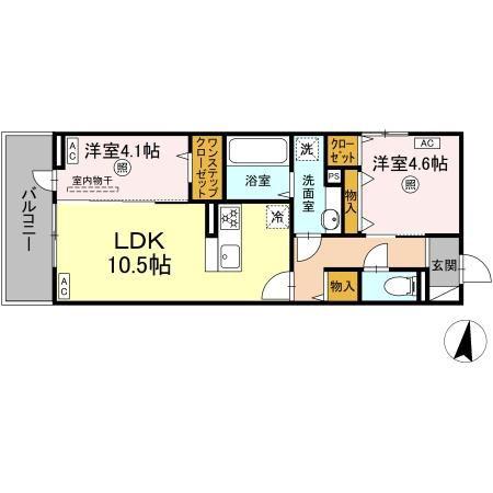 D-ROOM 369(2LDK/3階)の間取り写真