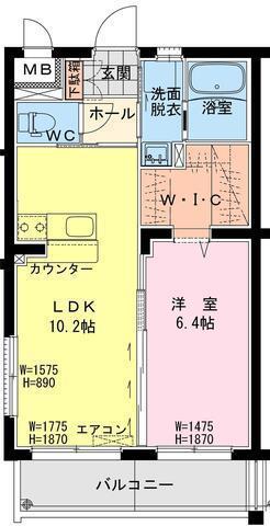 ALBA 船頭町(1LDK/3階)の間取り写真