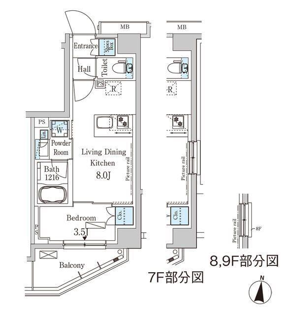 パークアクシス木場キャナル(1LDK/6階)の間取り写真