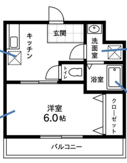 フローラルパレス(1K/2階)の間取り写真