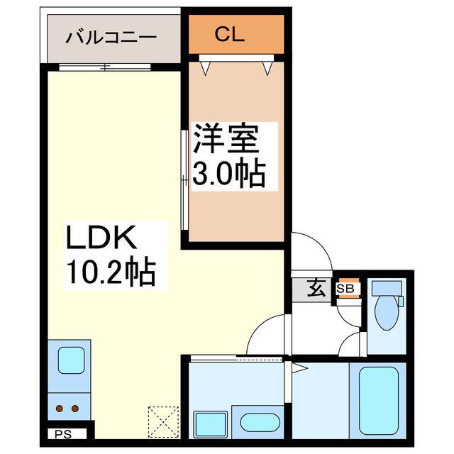 JACK YOKOTA II(1LDK/2階)の間取り写真