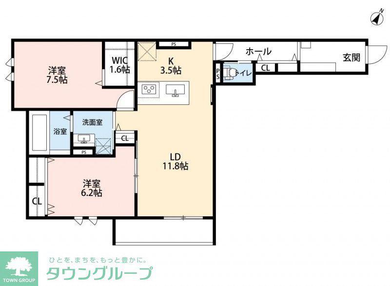 アルモ クレール(2LDK/2階)の間取り写真