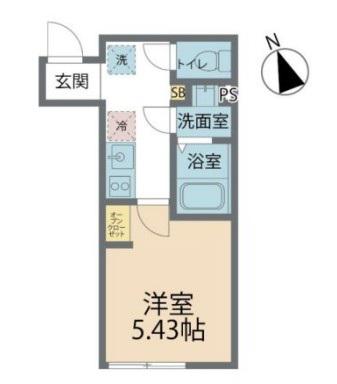 カインドネス金町(1K/1階)の間取り写真