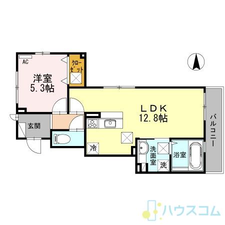 クレイドル(1LDK/1階)の間取り写真