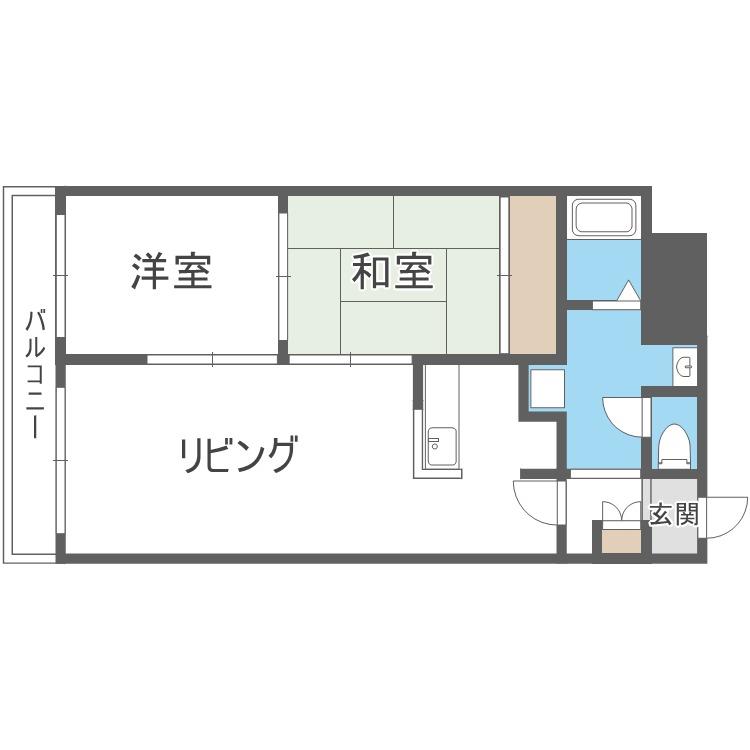 GRAMERCY SAPPORO(2LDK/9階)の間取り写真