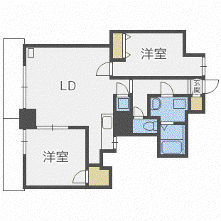 サムティタワーN26(2LDK/7階)の間取り写真