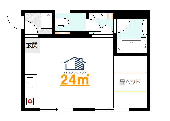 ラビングビル(ワンルーム/2階)の間取り写真