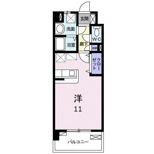 サンセール宮ノ陣(ワンルーム/1階)の間取り写真