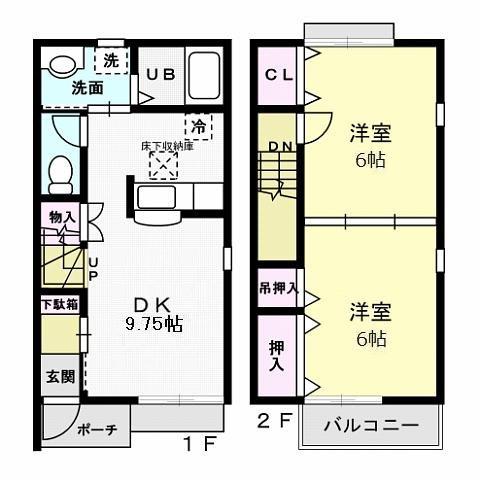 サンライズA(2DK/1階)の間取り写真