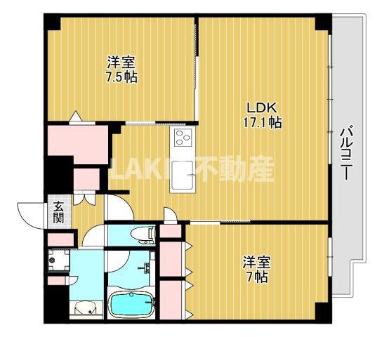 ミラージュパレス天王寺堀越町(2LDK/8階)の間取り写真
