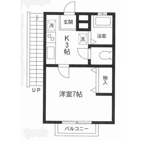 フレグランスさくらII(1K/2階)の間取り写真