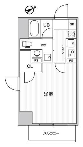 グラシアプレイス川崎駅前(1K/9階)の間取り写真