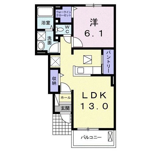 ブルゴーニュB(1LDK/1階)の間取り写真