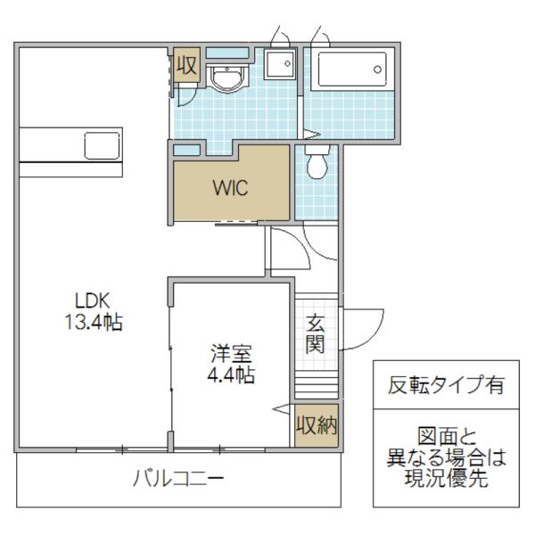 VERDE(1LDK/1階)の間取り写真