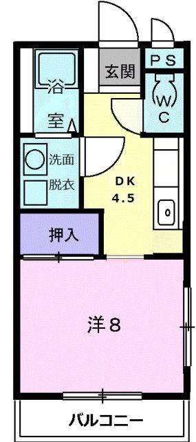 ヴィラ・市川(1DK/1階)の間取り写真