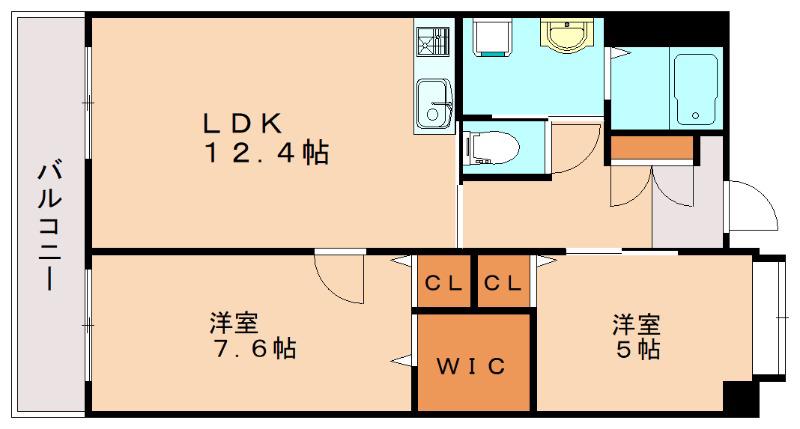 セントロイヤル新飯塚駅(2LDK/12階)の間取り写真