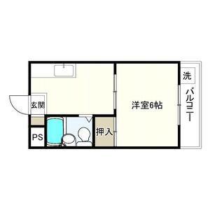 春風の庭とコテージ(1K/2階)の間取り写真