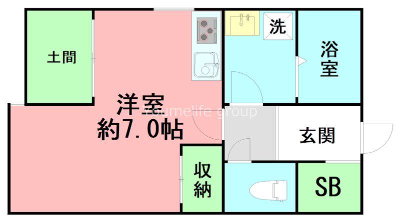 NS ROOM(ワンルーム/1階)の間取り写真