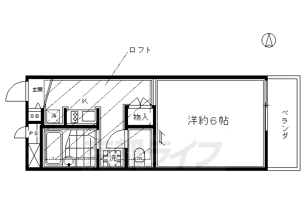 レオパレスALTAII(1K/3階)の間取り写真