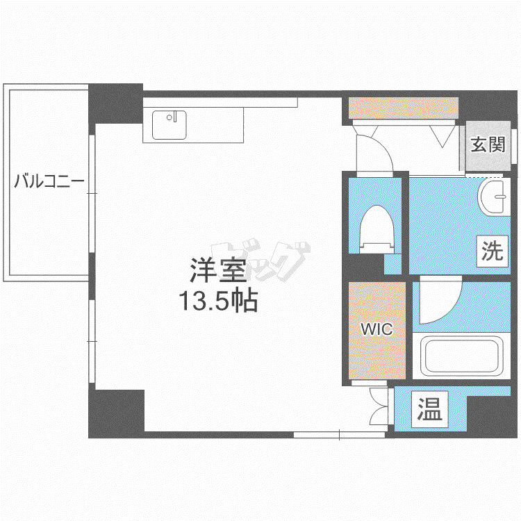 LEE北3条(1K/3階)の間取り写真