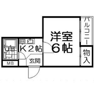 サンコーハイツ(1K/4階)の間取り写真