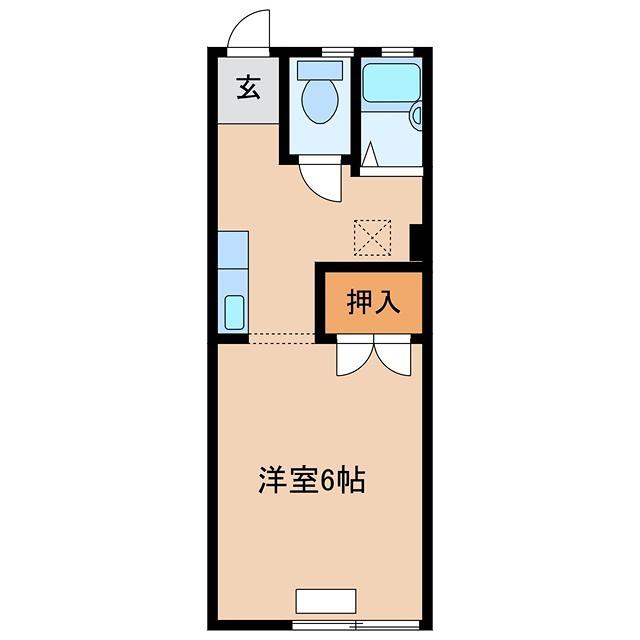 さかえ荘(1K/2階)の間取り写真