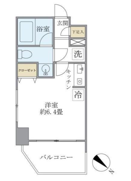 エコロジー白山レジデンス(1K/9階)の間取り写真