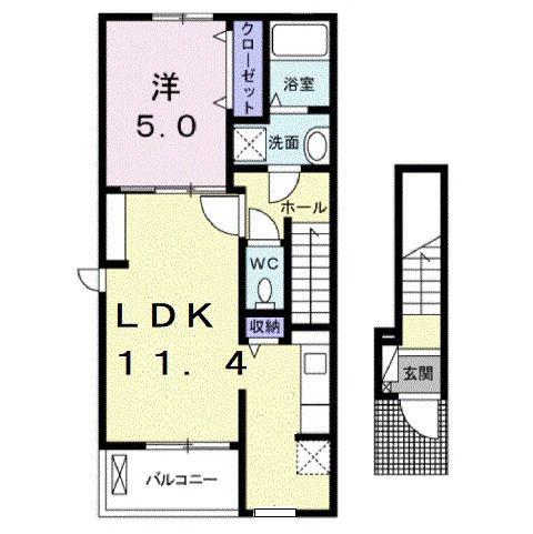コルージャ(1LDK/2階)の間取り写真