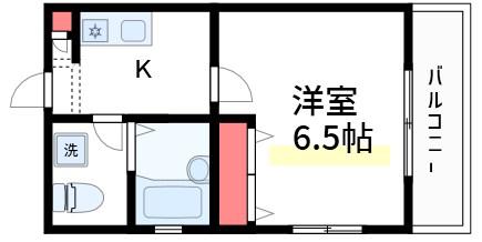 ワンステップ花畑(1K/2階)の間取り写真