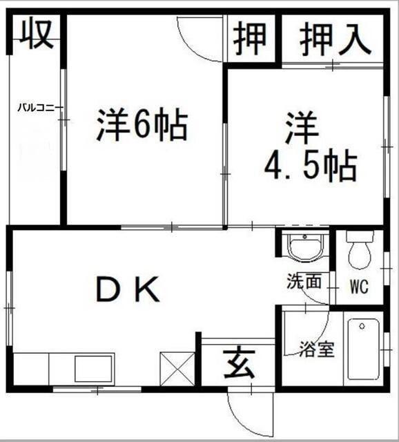 マキシム貴船(2DK/2階)の間取り写真