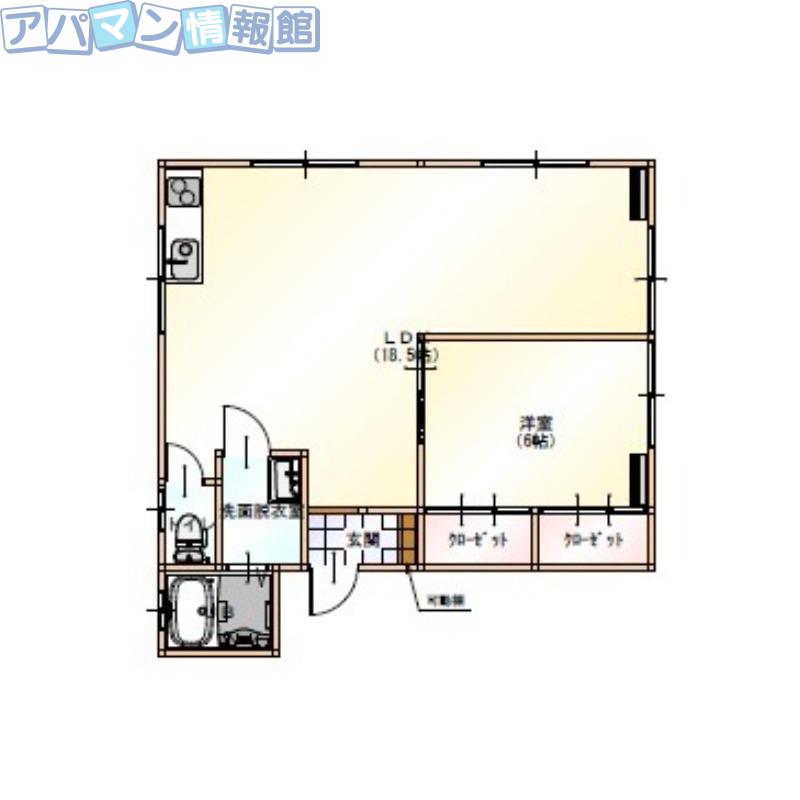 HA88(1LDK/1階)の間取り写真