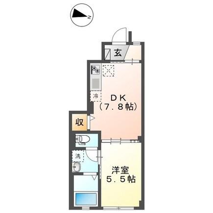 THE BASE 神明(1LDK/1階)の間取り写真