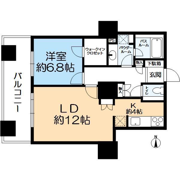 ザ・梅田タワー(1LDK/6階)の間取り写真