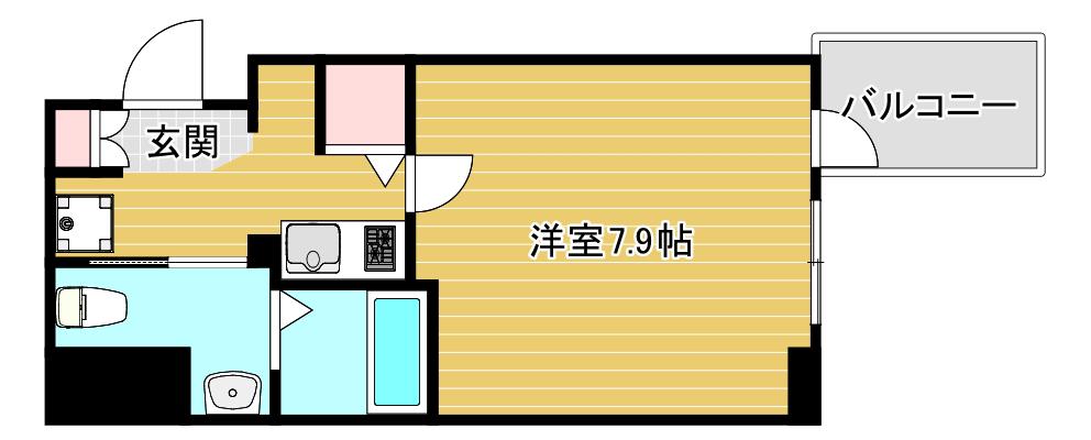 エグゼ難波VI(1K/3階)の間取り写真