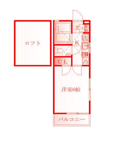 ラフィール汐入(1K/1階)の間取り写真