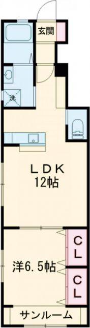 サニーヒルN GALAXY(1LDK/1階)の間取り写真
