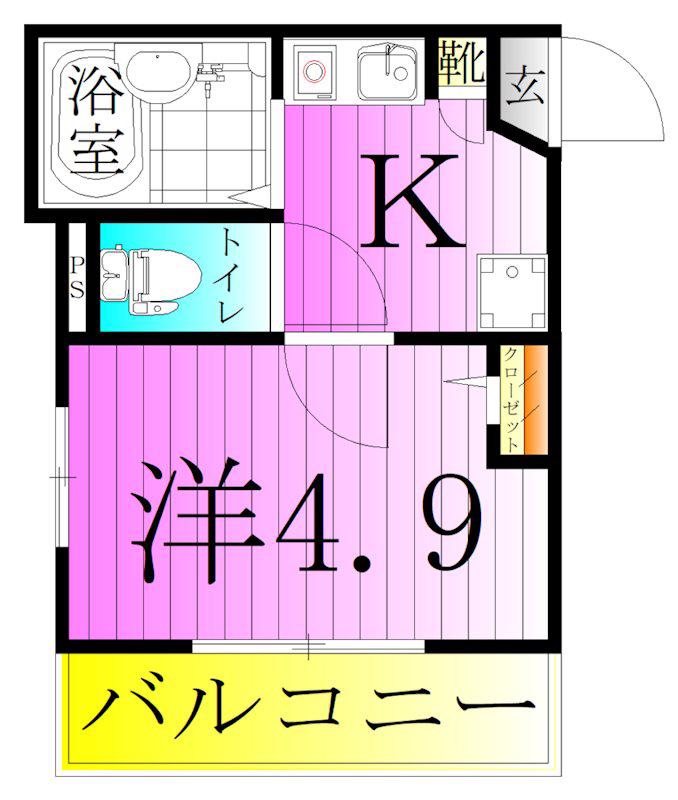 LUPINUS見沼代(ワンルーム/2階)の間取り写真