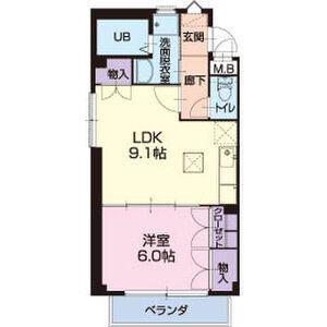 シェルヴェール(1LDK/2階)の間取り写真