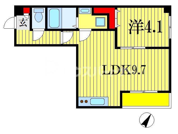 フィオラソガ(1LDK/3階)の間取り写真