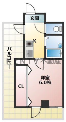シンエイステイ(1K/3階)の間取り写真