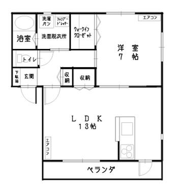 リアンL(1LDK/1階)の間取り写真